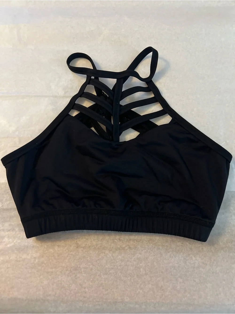 Balera FlexTek Black Strappy Dance Bra Top – Child Large (LC)